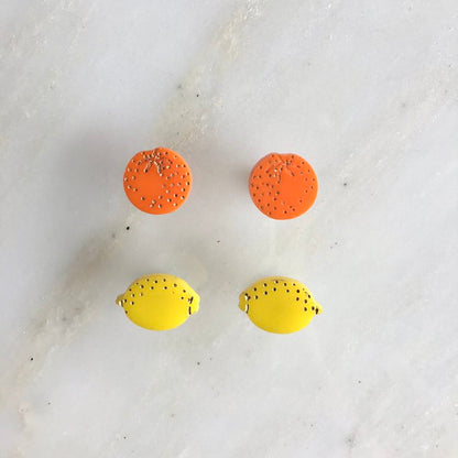 St Clements oranges stud earrings