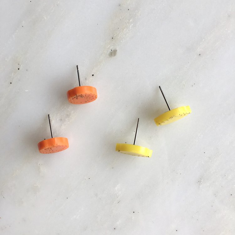 St Clements oranges stud earrings