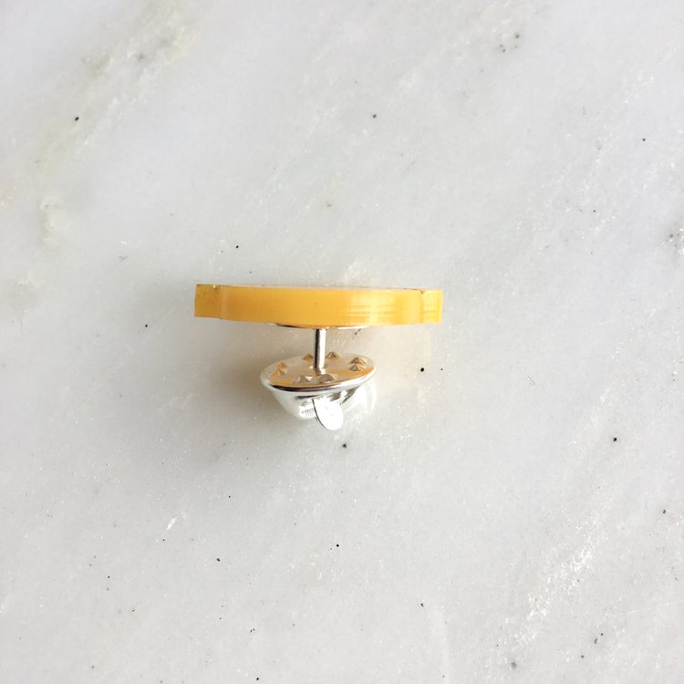 St Clements oranges or lemons pin badge
