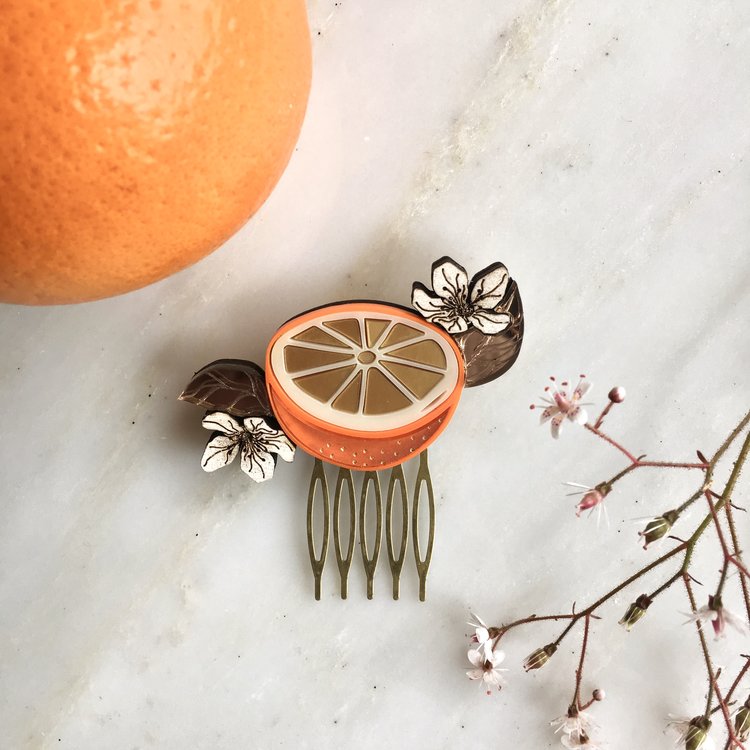 St Clements oranges or lemons hair comb