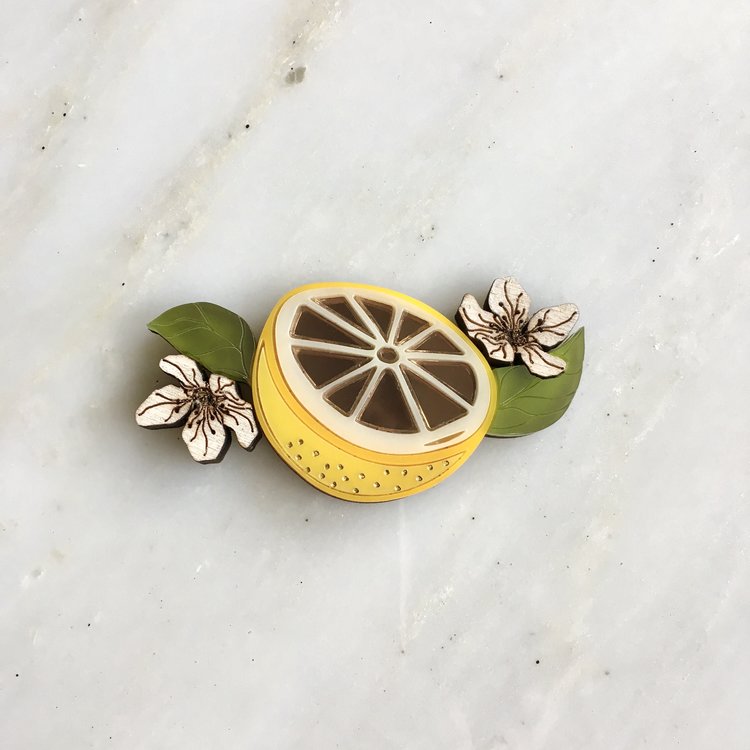 St Clements oranges or lemons brooch
