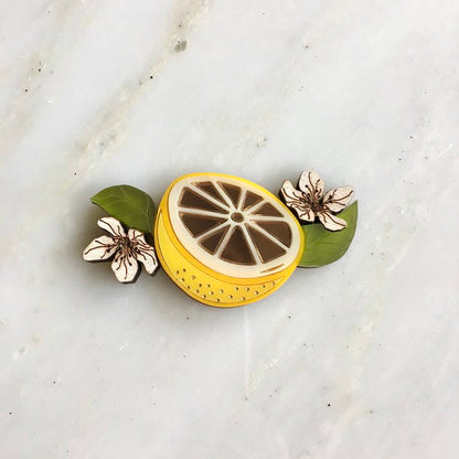 St Clements oranges or lemons brooch
