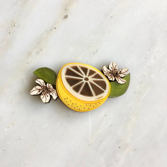 St Clements oranges or lemons brooch