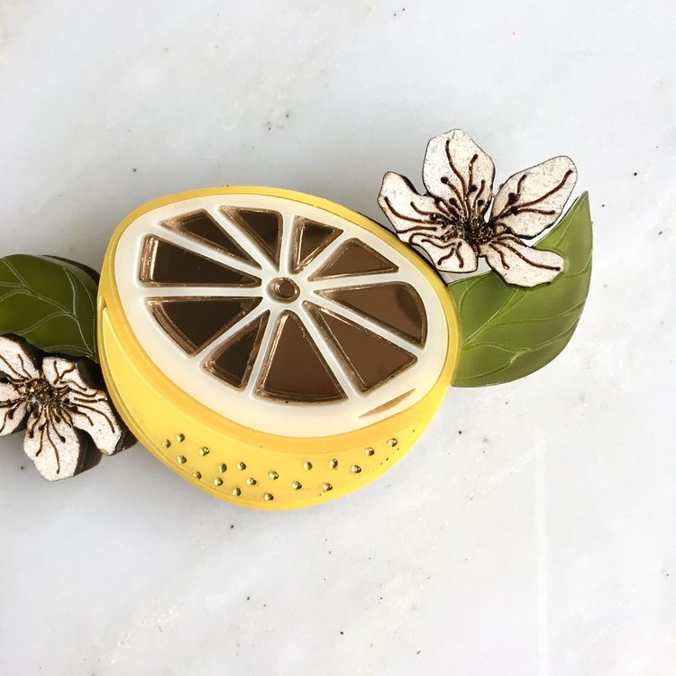 St Clements oranges or lemons brooch