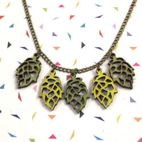 Hop flower charm necklace