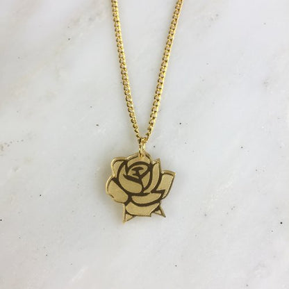 Roses & Ribbons single rose necklace
