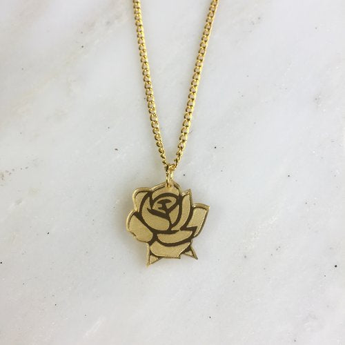 Roses & Ribbons single rose necklace