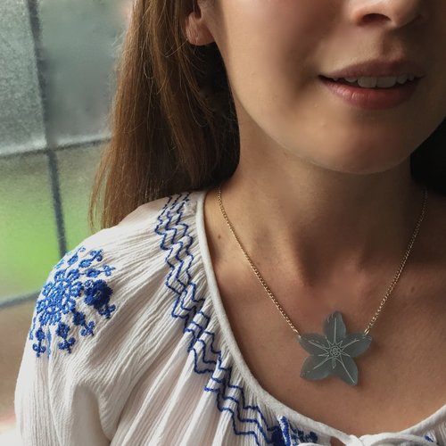 Forget-Me-Not frosted flower necklace