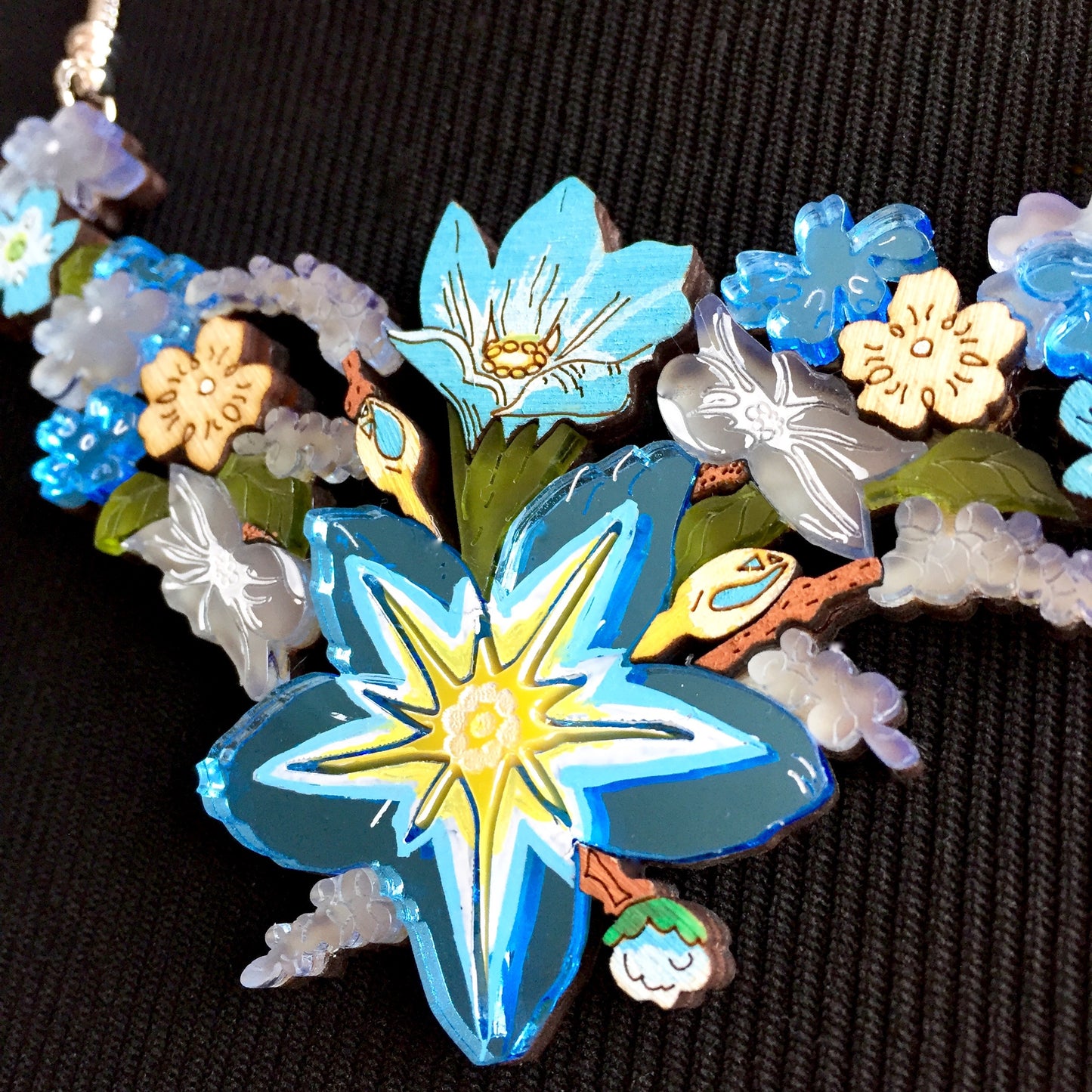 Forget-Me-Not statement necklace