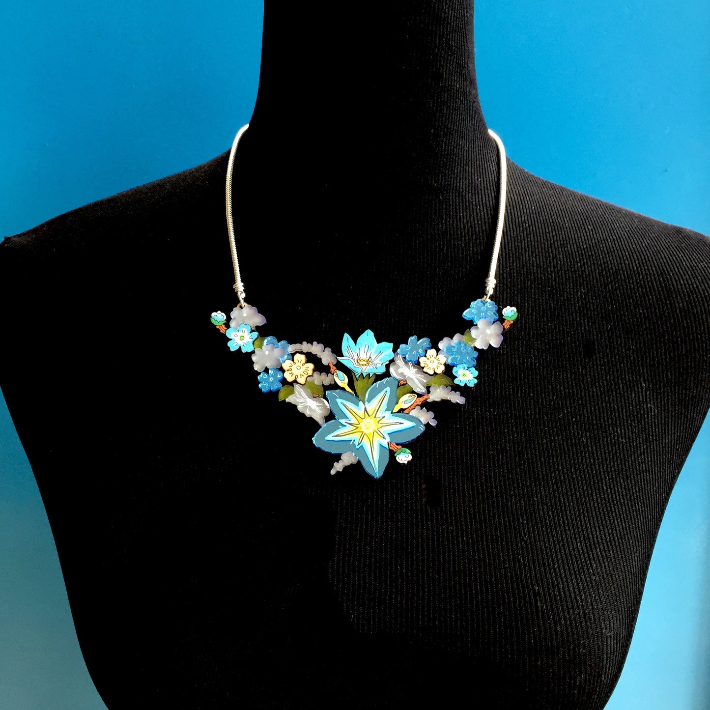 Forget-Me-Not statement necklace